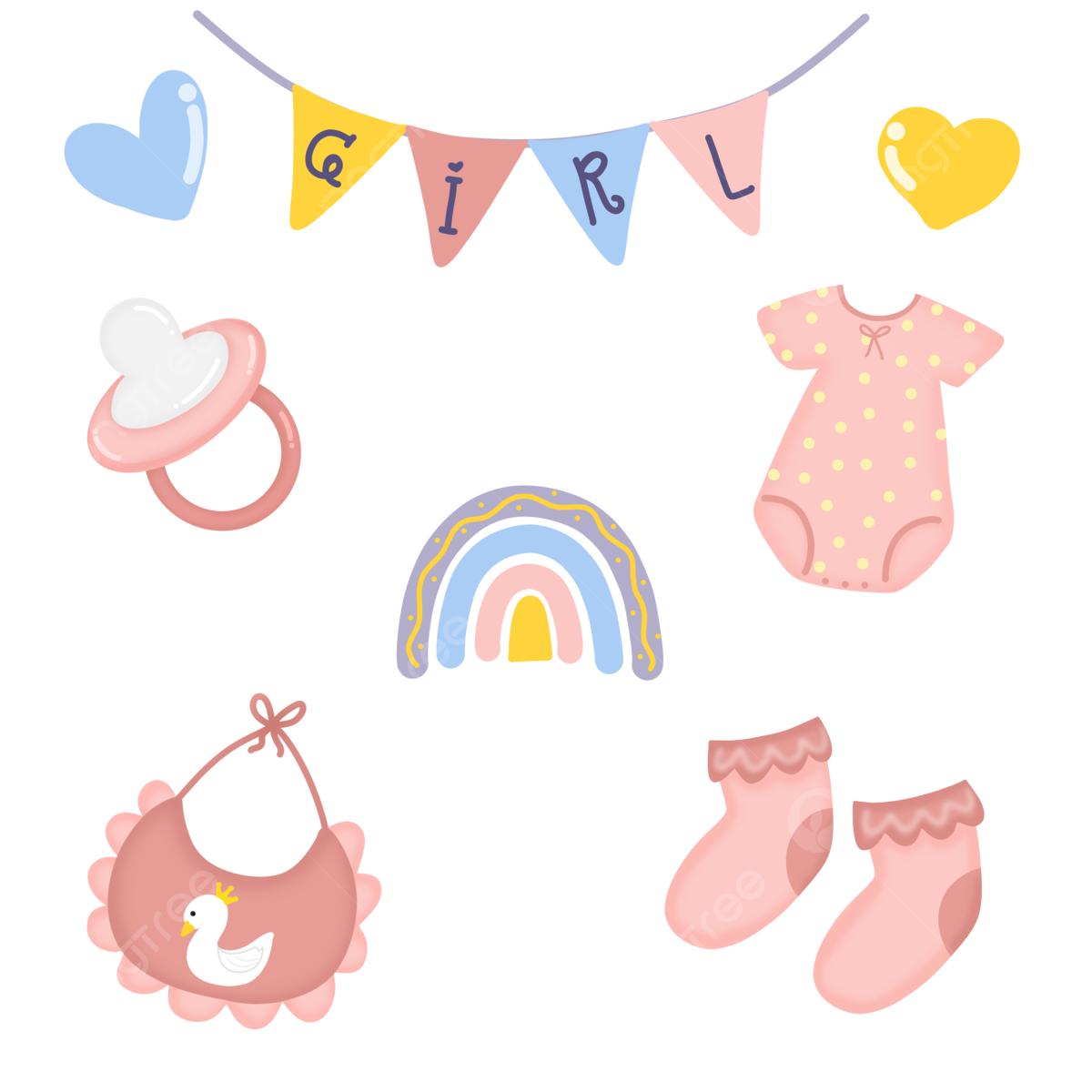 Set Of Baby Girl Stickers Girl Clipart Baby Clipart Sticker PNG Transparent Clipart Image And PSD File For Free Download