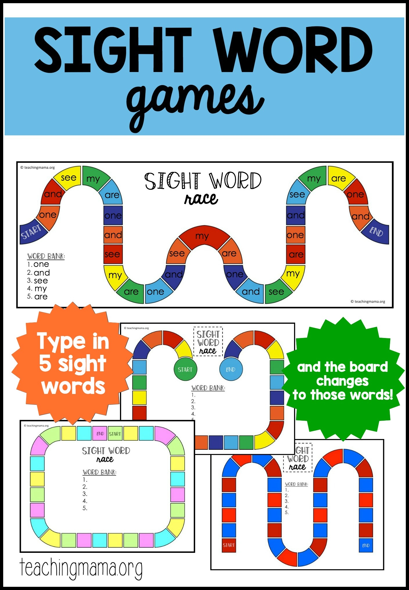 Free Printable Sight Word Games