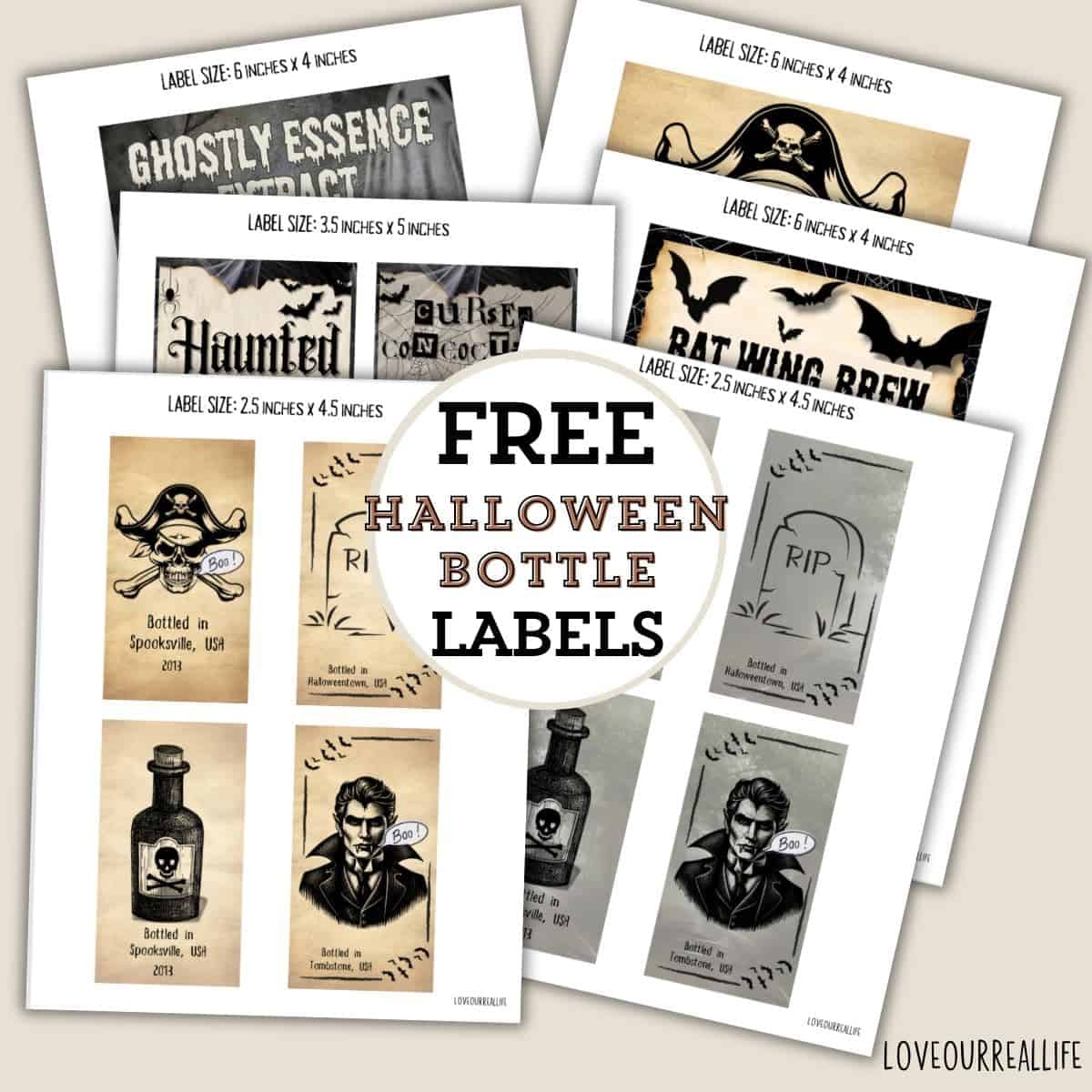 Free Printable Halloween Wine Bottle Labels