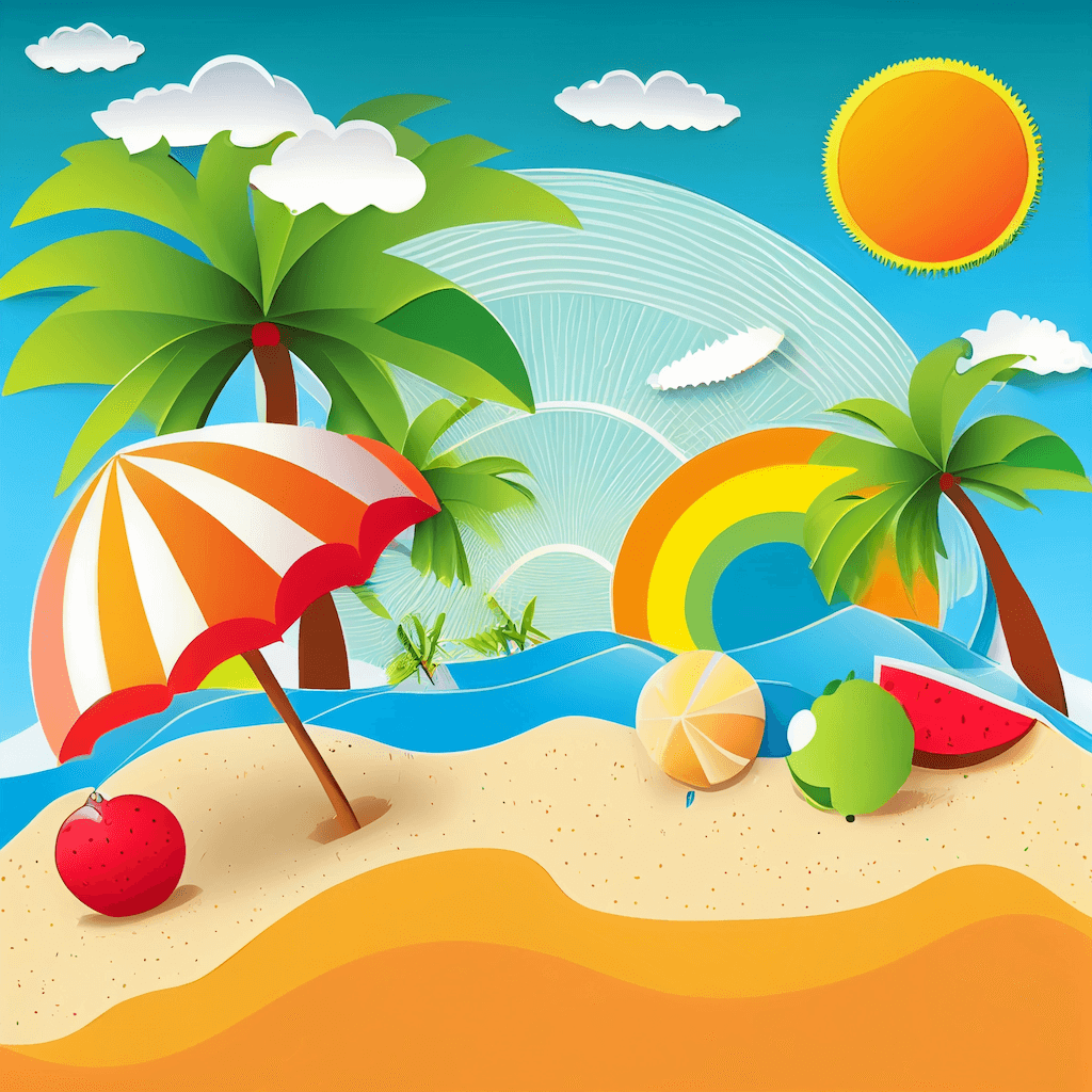 Free Printable Cartoon Summer Beach Clipart
