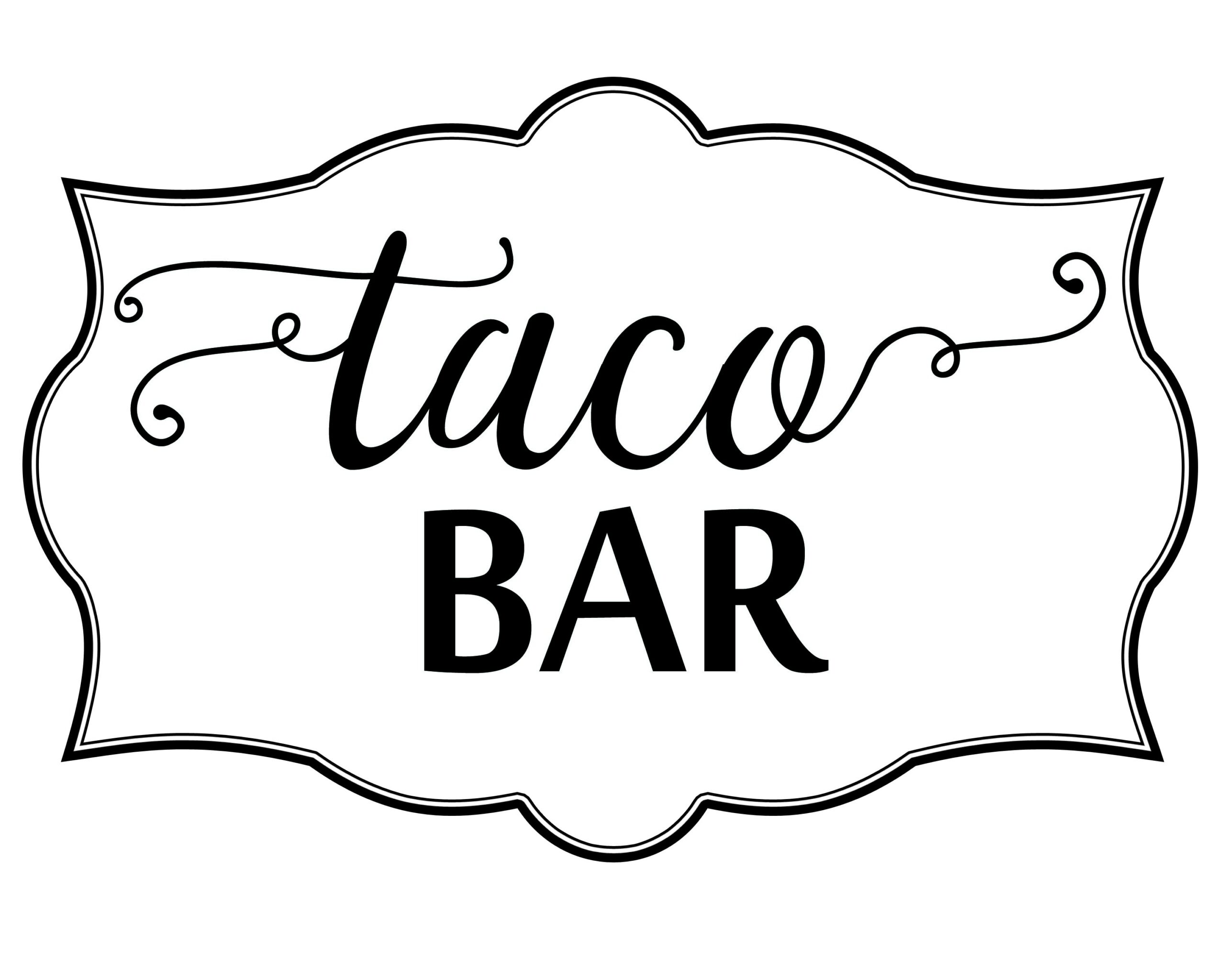 Taco Bar Sign Raspberry Swirls