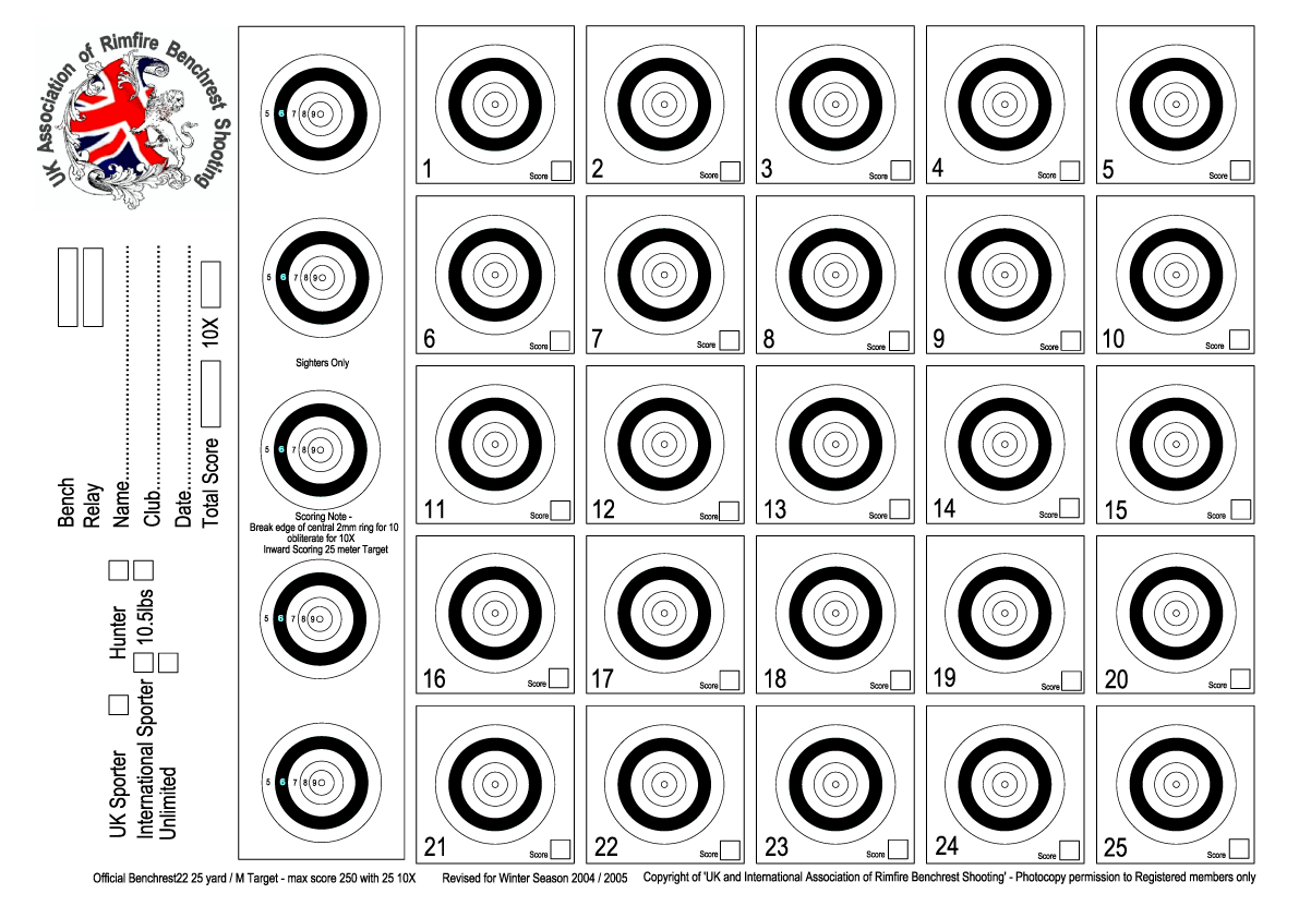 Free Printable Rifle Targets 8.5X 11