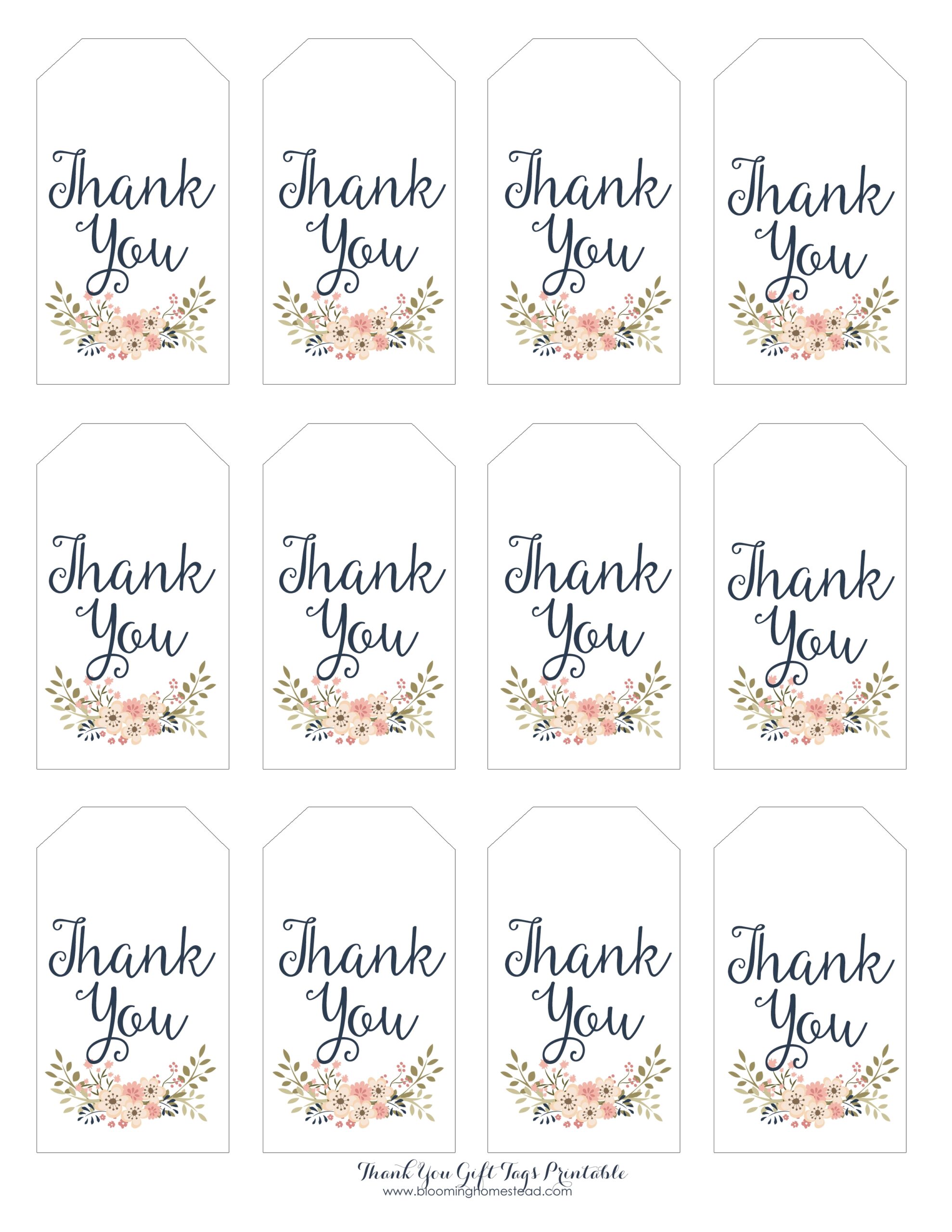 Free Printable Thank You Tags