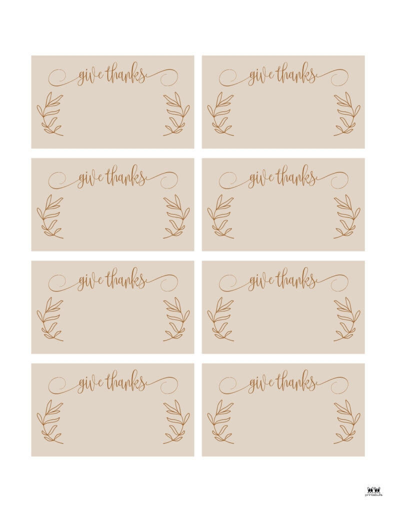 Thanksgiving Place Cards Free Printables
