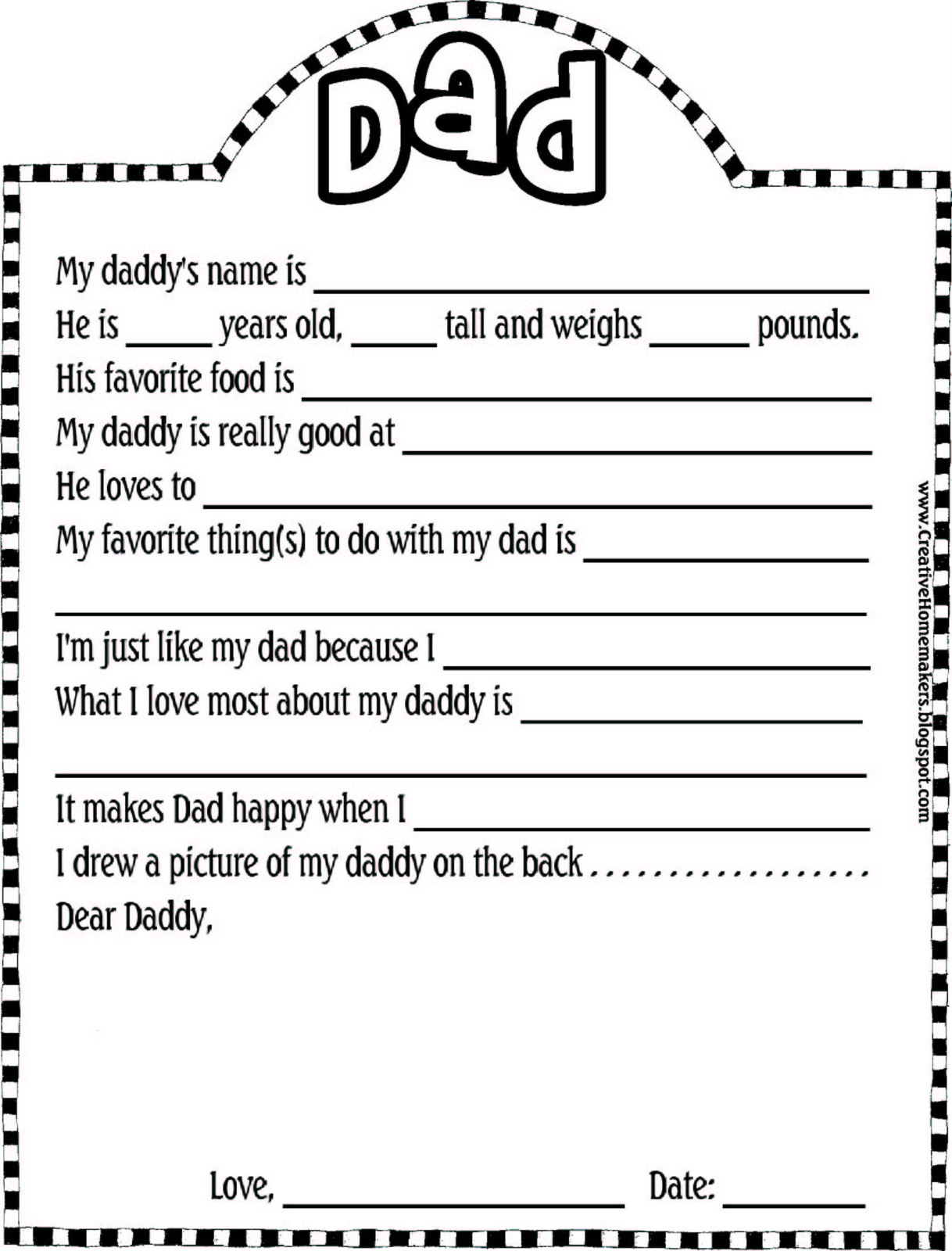 The Creative Homemaker Father s Day Printable