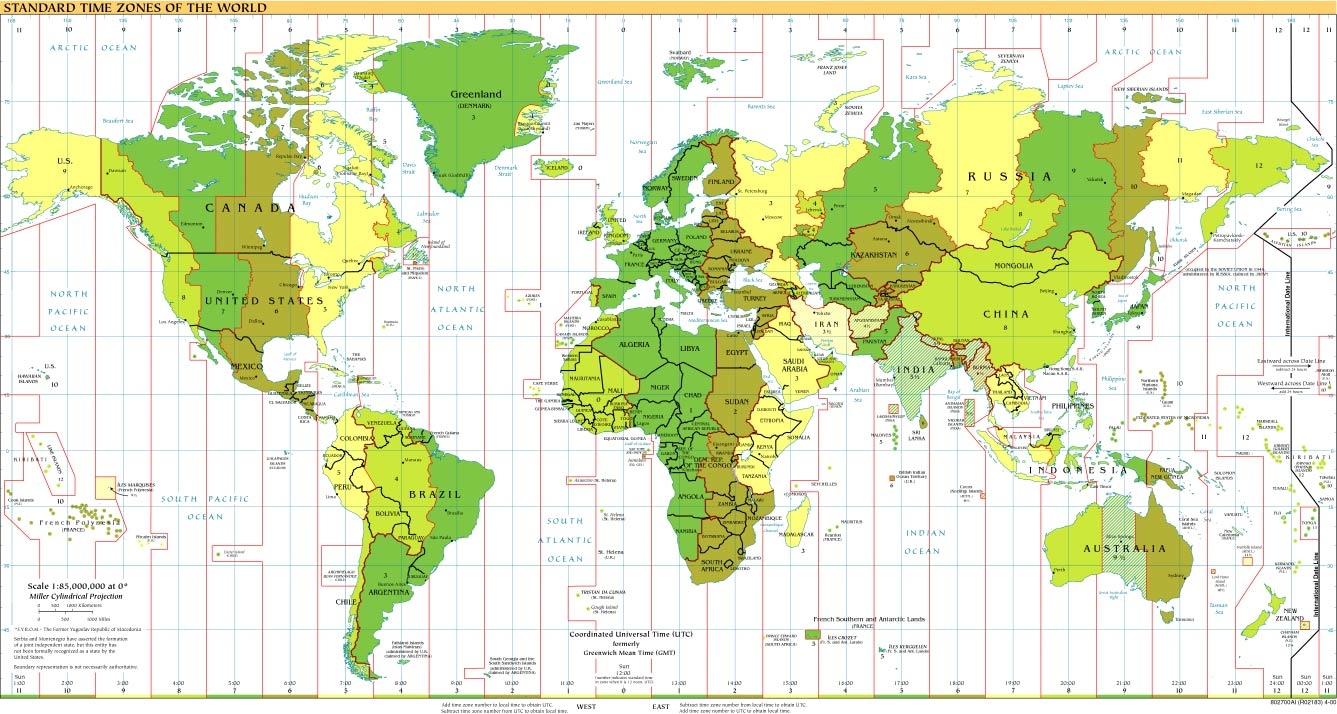 Free Printable Time Zone Map