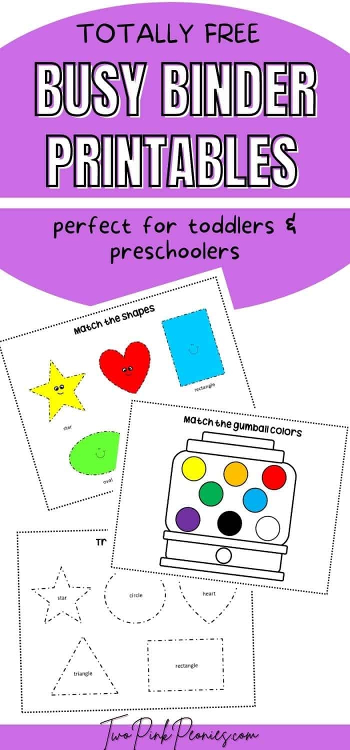 Totally Free Busy Binder Printables perfect For Toddlers Preschoolers 