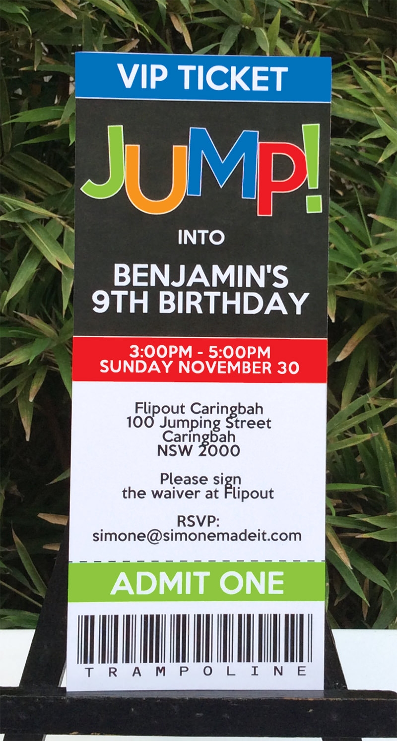 Free Printable Trampoline Birthday Party Invitations