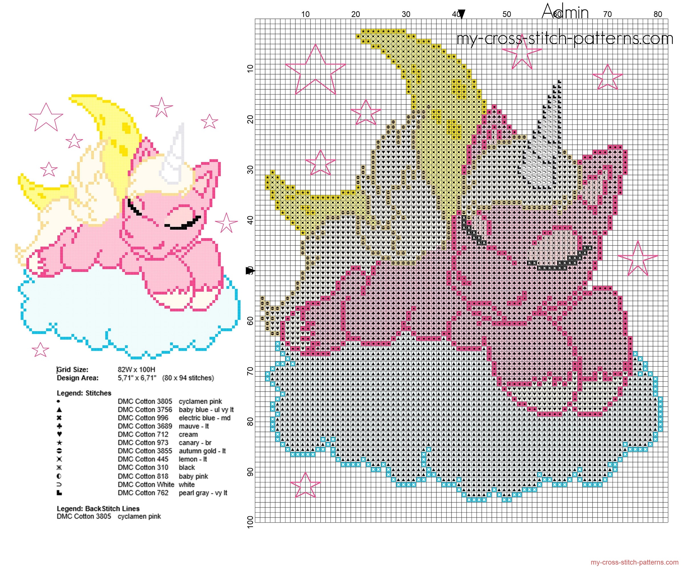 Unicorn Sleeping On The Clouds Free Cross Stitch Pattern Free Cross Stitch Patterns Simple Unique Alphabets Baby