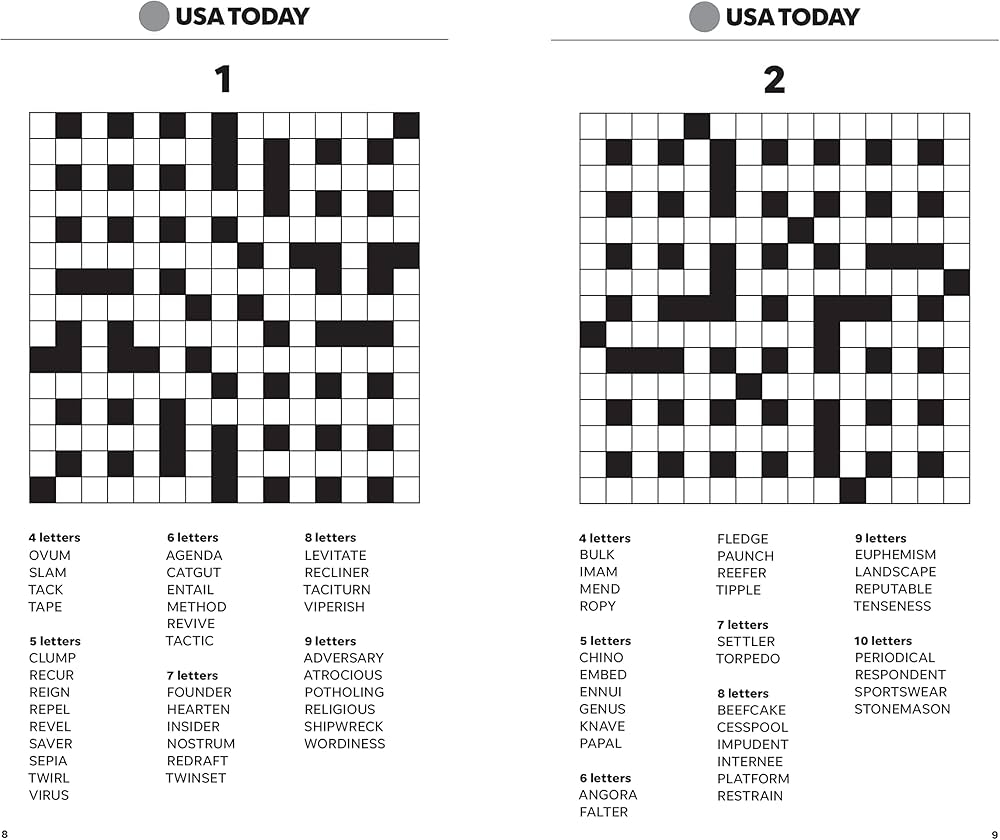 Free Printable Crossword Puzzles Usa Today
