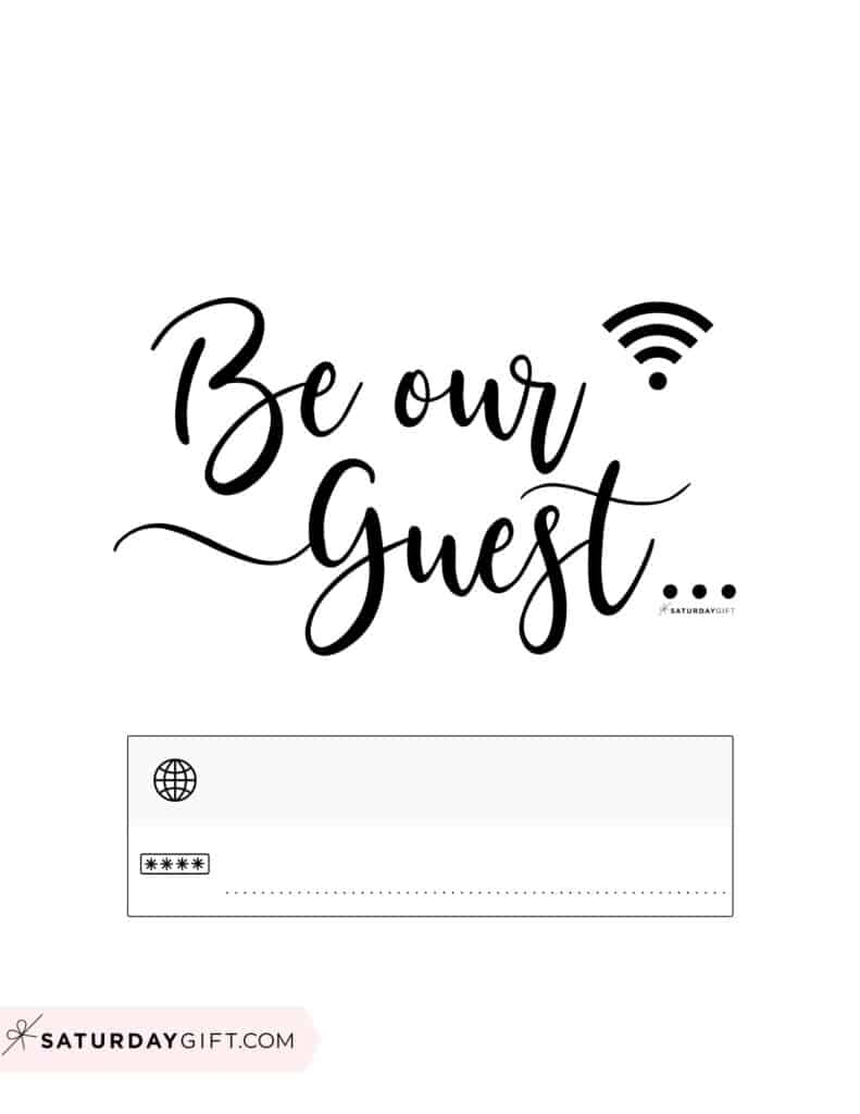 Free Printable Guest Wifi Password